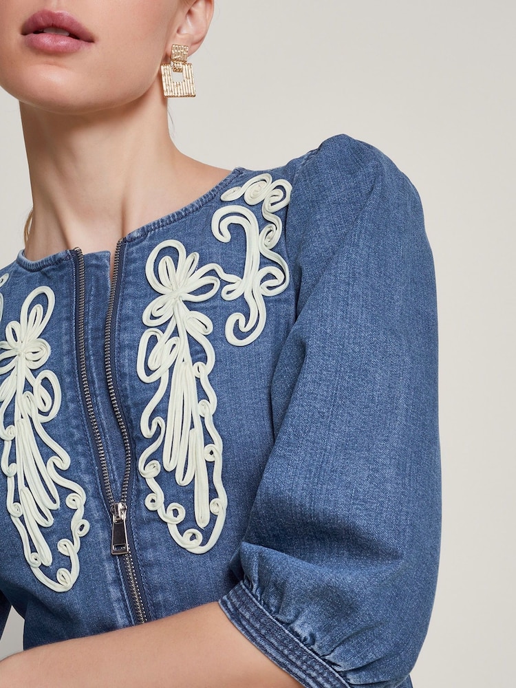 Monsoon Blue Kaia Cornelli Dress - Image 2 of 6
