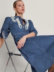 Monsoon Blue Kaia Cornelli Dress - Image 4 of 6