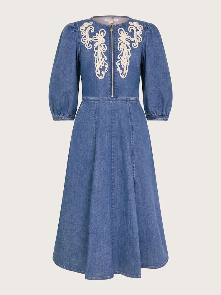 Monsoon Blue Kaia Cornelli Dress - Image 6 of 6