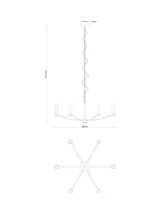 Brushed Chrome Chartwell 6 Light Chandelier Light Fitting - Image 4 of 7