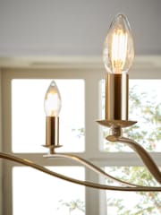 Brushed Chrome Chartwell 6 Light Chandelier Light Fitting - Image 5 of 7