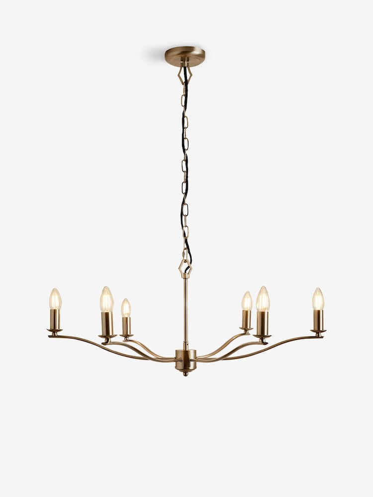 Brushed Chrome Chartwell 6 Light Chandelier Light Fitting - Image 7 of 7