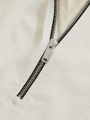 Reiss White Victoria Linen Blend Hooded Sports Jacket - Image 6 of 6