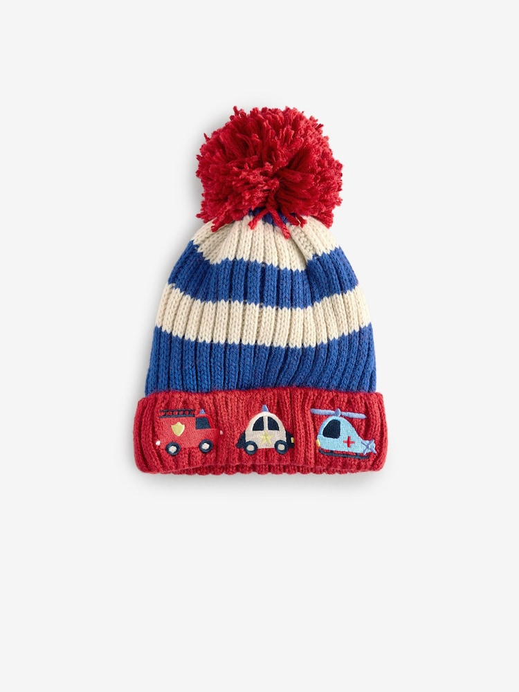 Cobalt Blue Emergency Vehicle Character Pom Hat (3mths-10yrs) - Image 1 of 3