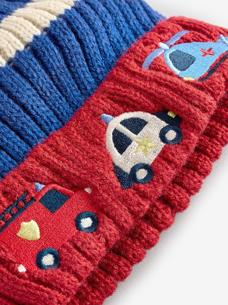 Cobalt Blue Emergency Vehicle Character Pom Hat (3mths-10yrs) - Image 2 of 3