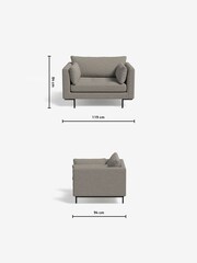 MADE.COM Basket Weave Pumice Grey Harlow Loveseat - Image 3 of 3