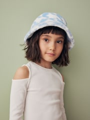 Blue/Ecru Borg Bucket Hat (1-16yrs) - Image 4 of 9