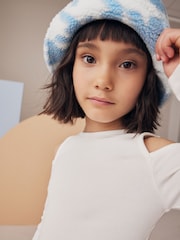 Blue/Ecru Borg Bucket Hat (1-16yrs) - Image 6 of 9
