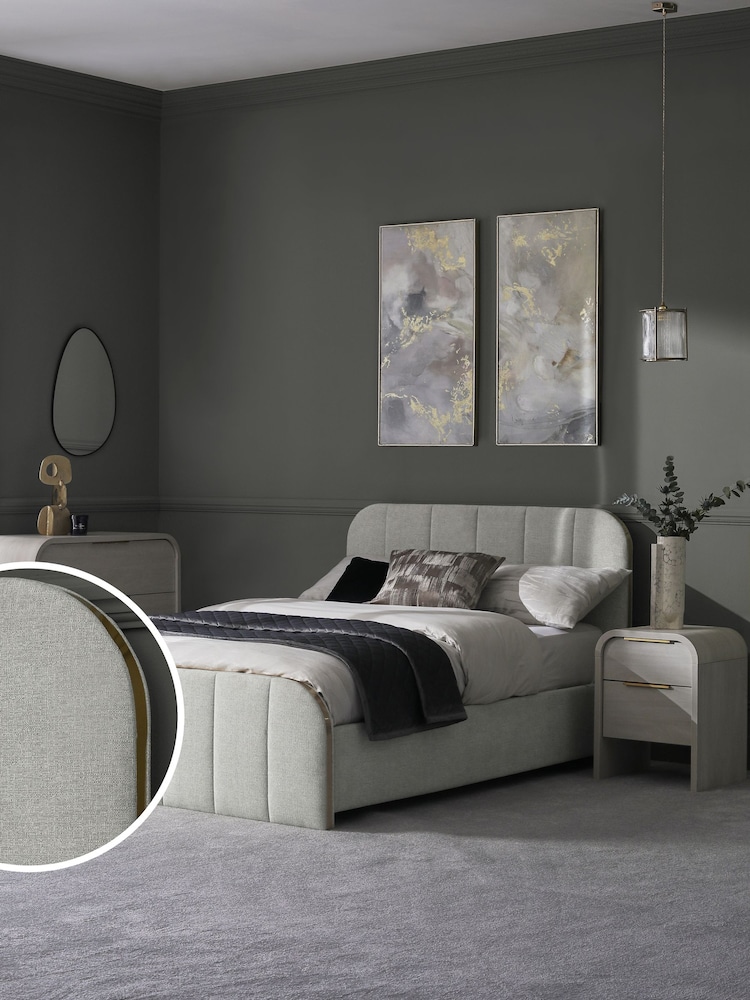 Tweedy Plain Light Grey Mia Upholstered Ottoman Storage Bed Frame - Image 1 of 9