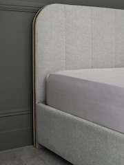 Tweedy Plain Light Grey Mia Upholstered Ottoman Storage Bed Frame - Image 6 of 9