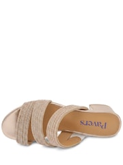 Pavers Gold Diamante Block Heel Strappy Sandals - Image 3 of 5