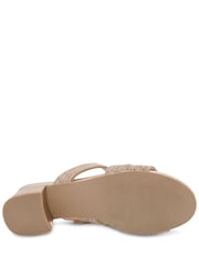 Pavers Gold Diamante Block Heel Strappy Sandals - Image 4 of 5