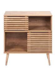 Pacific Natural Larvik Wood 2 Door 2 Shelf Unit - Image 2 of 6
