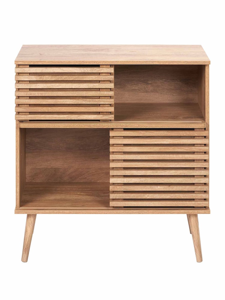Pacific Natural Larvik Wood 2 Door 2 Shelf Unit - Image 2 of 6