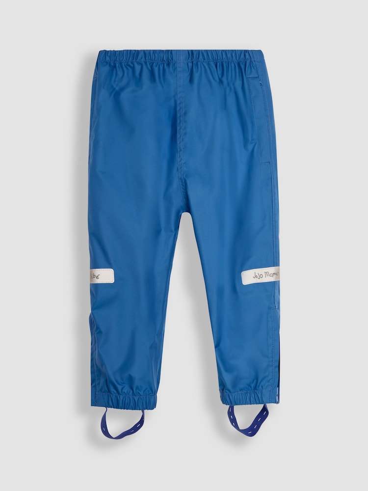 JoJo Maman Bébé Cobalt Blue Pack-Away Waterproof Trousers - Image 1 of 3