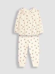 JoJo Maman Bébé Cream Pretty Cherry Pyjamas - Image 1 of 5