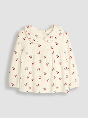 JoJo Maman Bébé Cream Pretty Cherry Pyjamas - Image 2 of 5