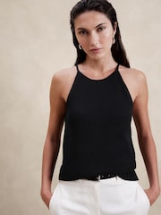 Banana Republic Black Cotton Silk Sweater Tank Top - Image 1 of 1
