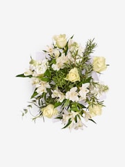 White Alstroemeria and Stocks Fresh Flower Bouquet in Gift Bag - Image 5 of 6