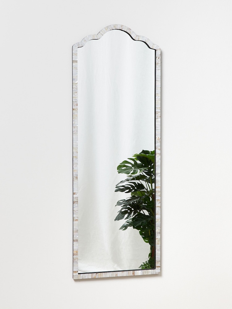 Oliver Bonas Natural Mila Mother of Pearl Full Length Mirror - Image 2 of 4