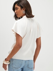 River Island Satin Angel Sleeve Twist Front Top - 4의 이미지 4