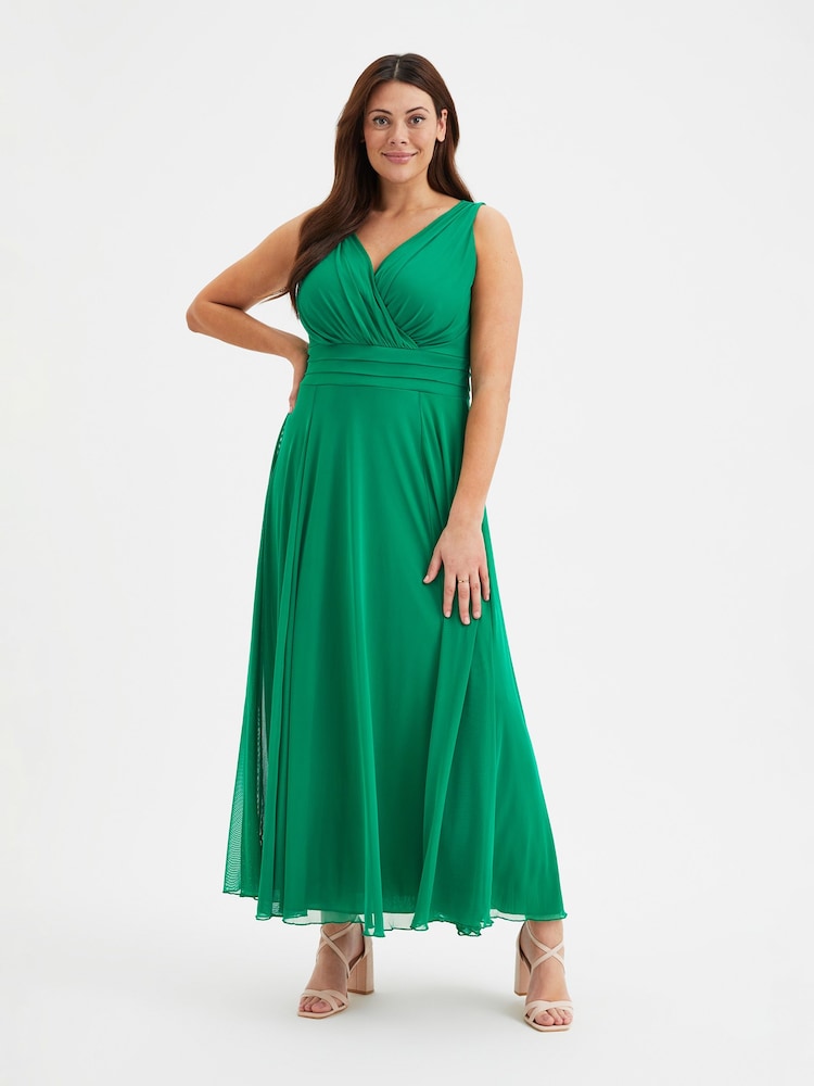 Scarlett & Jo Green Nancy Marilyn Mesh Maxi Dress - Image 1 of 6