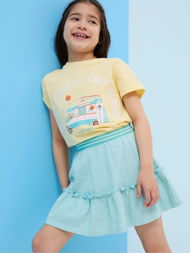 FatFace Judes Yellow Ice Cream T-Shirt - Image 1 of 6