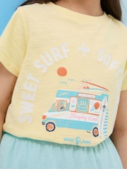 FatFace Judes Yellow Ice Cream T-Shirt - Image 4 of 6
