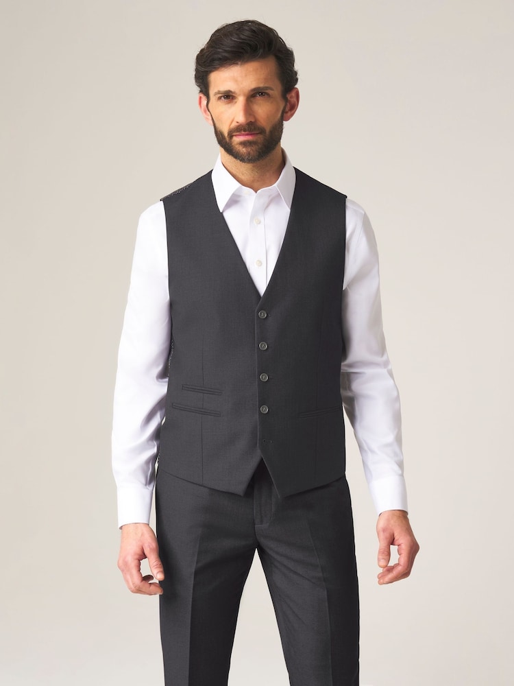 Donkergrijs - Skopes Madrid regular fit gilet - Image 1 of 4