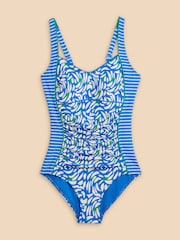 White Stuff Blue Splash Control Swimsuit - Image 5 of 7