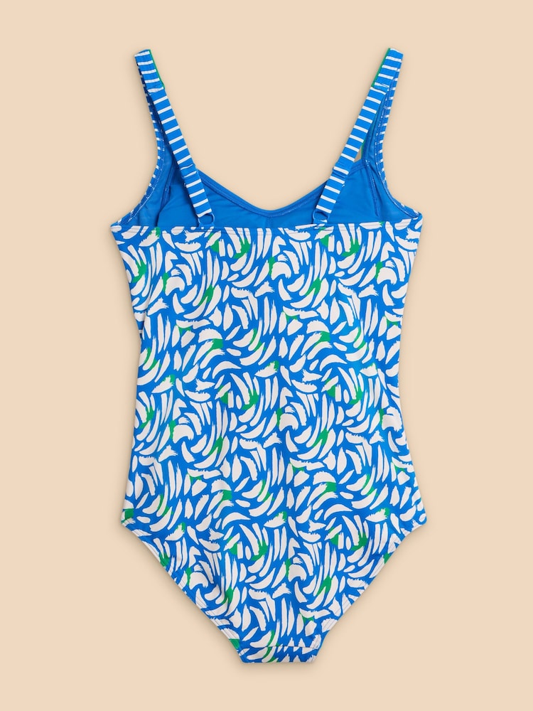 White Stuff Blue Splash Control Swimsuit - Image 6 of 7