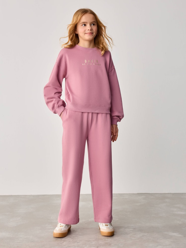 Baker by Ted Baker Back Print Sweat and Wide Leg Joggers Set - Image 1 of 14