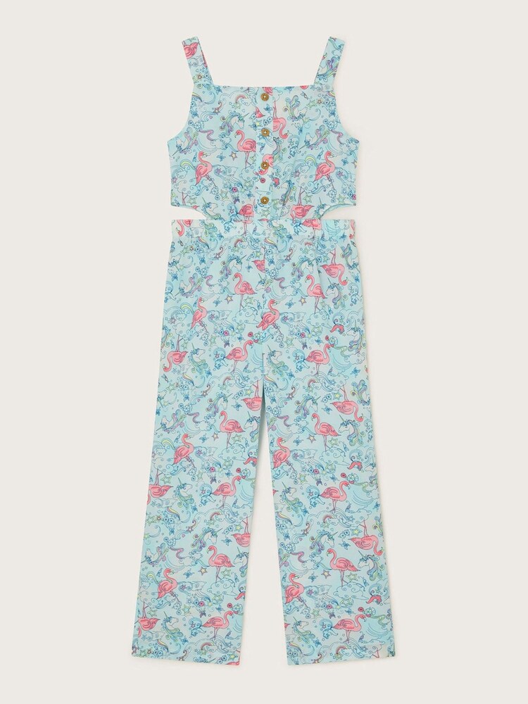 Monsoon Blue Flamingo Unicorn Cut-Out Jumpsuit - Image 1 of 3