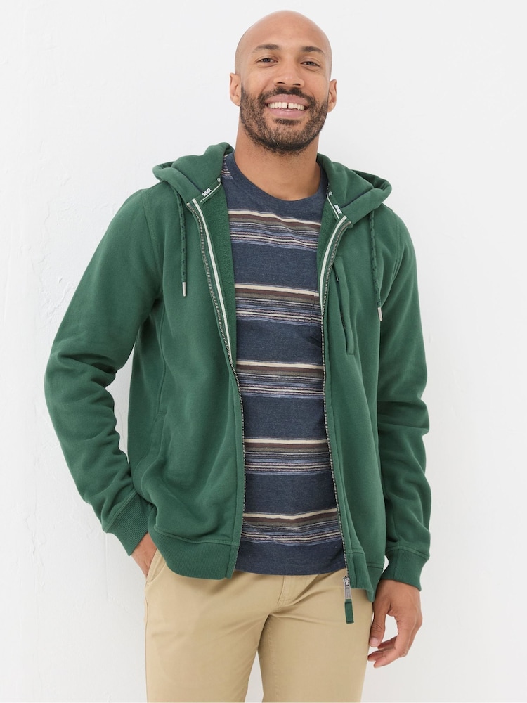FatFace Brooke Dark Green Zip Through Hoodie - Image 1 of 5