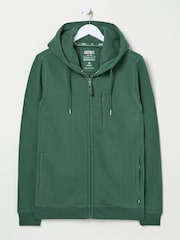 FatFace Brooke Dark Green Zip Through Hoodie - Image 5 of 5