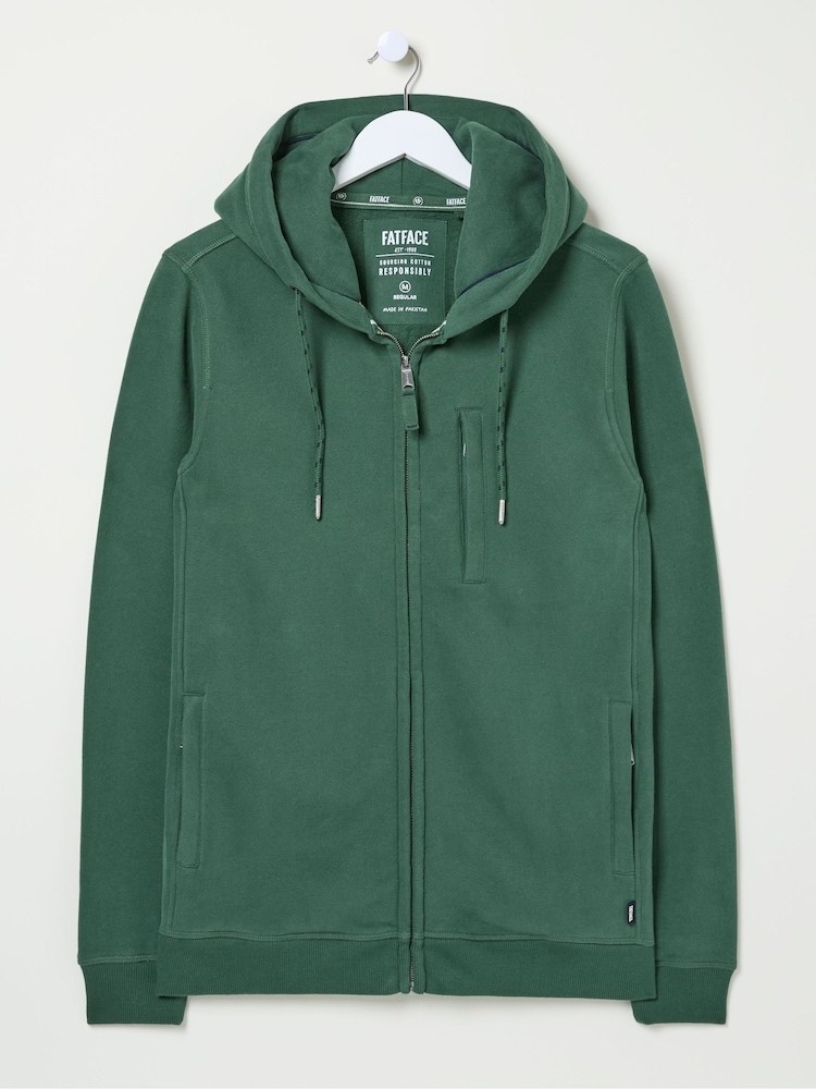 FatFace Brooke Dark Green Zip Through Hoodie - Image 5 of 5 FatFace Brooke Dark Green Zip Through Hoodie - Image 5 of 5