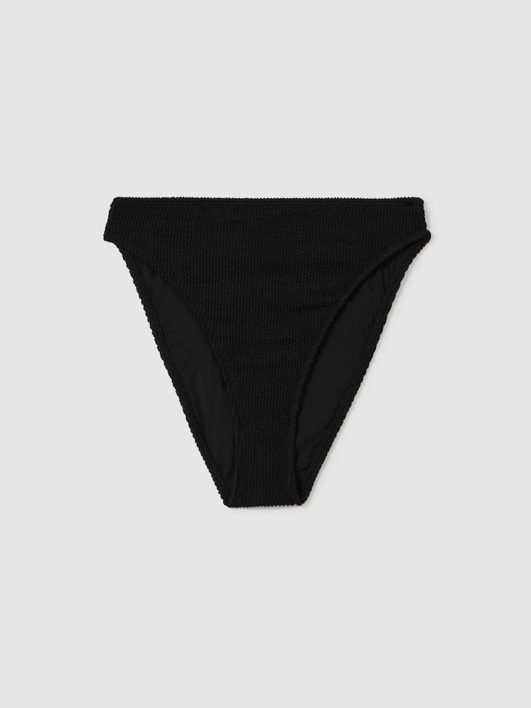 Good American Black Good American Always Fits Textured Scoop Neck Bikini Top - Image 2 of 5