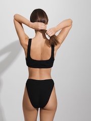 Good American Black Good American Always Fits Textured Scoop Neck Bikini Top - Image 3 of 5