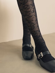 Black Lace Bum, Tum And Thigh Shaping Tights - Image 3 of 3