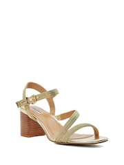 Dune London Gold Jelen Rope Block Heel Sandals - Image 4 of 6