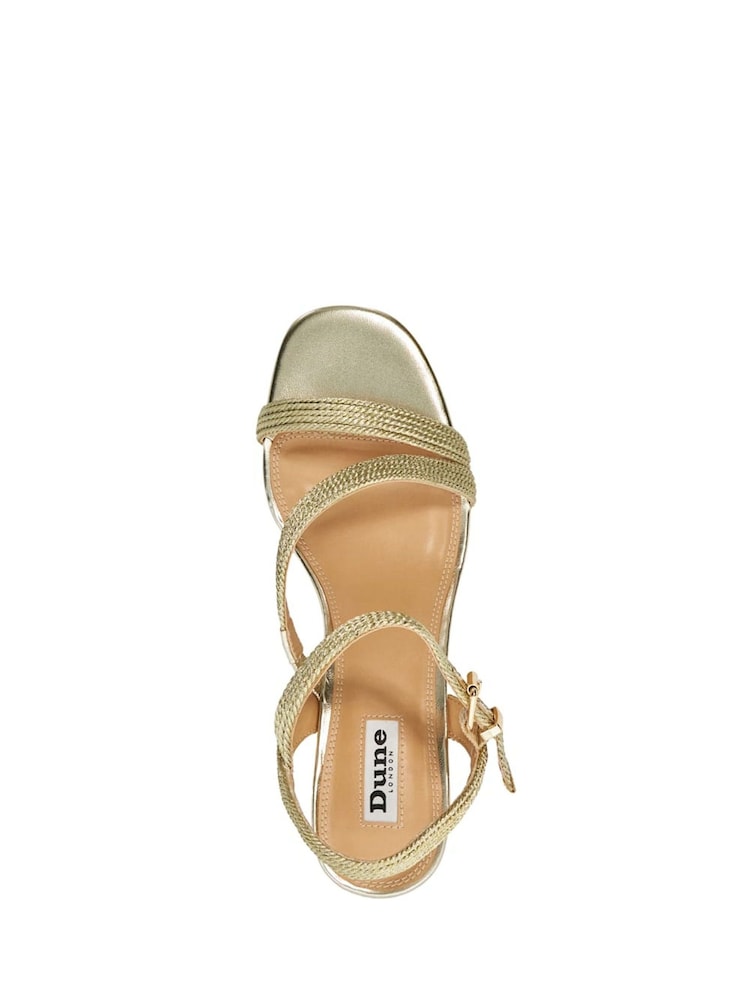 Dune London Gold Jelen Rope Block Heel Sandals - Image 6 of 6