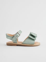 Sage Green Satin Bridesmaid Bow Sandals - Image 2 of 7