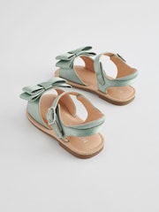 Sage Green Satin Bridesmaid Bow Sandals - Image 3 of 7