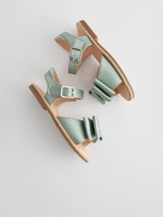 Sage Green Satin Bridesmaid Bow Sandals - Image 5 of 7