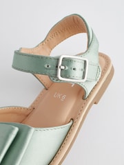 Sage Green Satin Bridesmaid Bow Sandals - Image 6 of 7