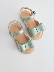Sage Green Satin Bridesmaid Bow Sandals - Image 7 of 7