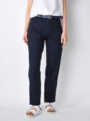 Burgs Womens Blue Cambourne Straight Leg Chino Trousers - Image 1 of 5