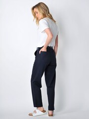 Burgs Womens Blue Cambourne Straight Leg Chino Trousers - Image 2 of 5
