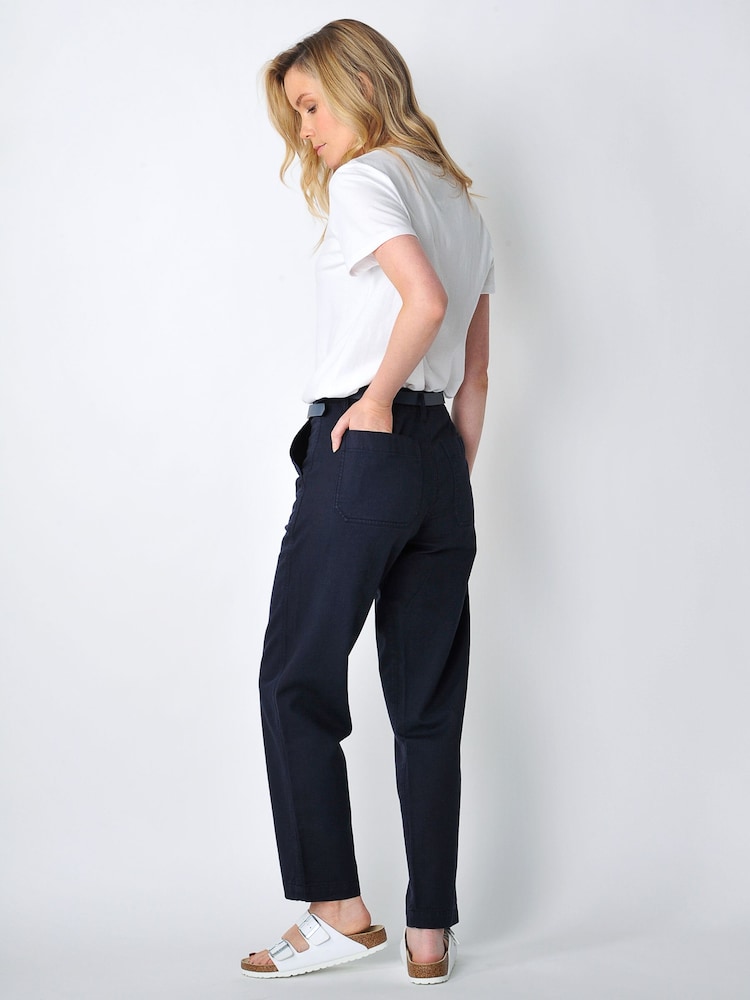 Burgs Womens Blue Cambourne Straight Leg Chino Trousers - Image 2 of 5