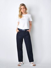 Burgs Womens Blue Cambourne Straight Leg Chino Trousers - Image 3 of 5